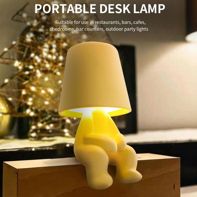 Creative Design Table Lamp, USB Rechargeable LED Night Light, 3-Way Dimmable Modern Night Light for Adults, Nightstand Lamp for Home Living Room Office