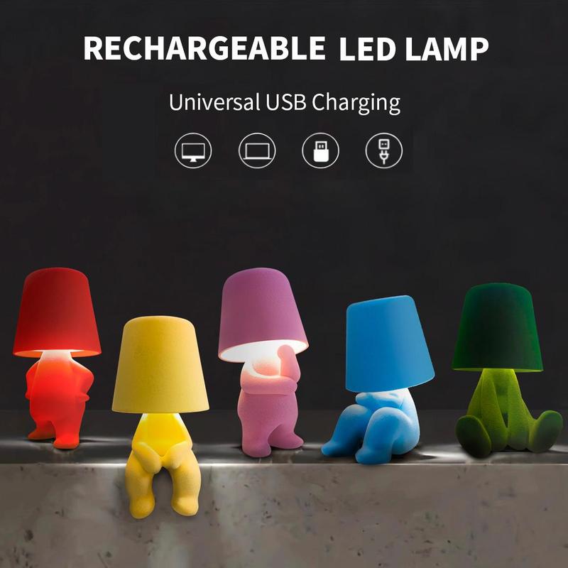 Creative Design Table Lamp, USB Rechargeable LED Night Light, 3-Way Dimmable Modern Night Light for Adults, Nightstand Lamp for Home Living Room Office